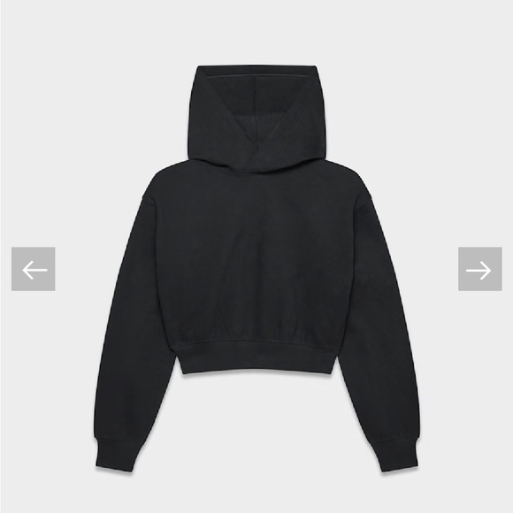 Zara Black Cropped Sweater with Hoodie - Picture 3 of 5